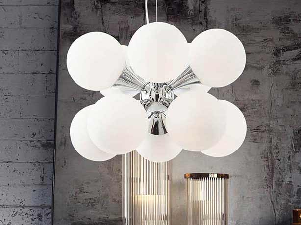 lampadario bolle Abilux led Italia arredamento luminoso design